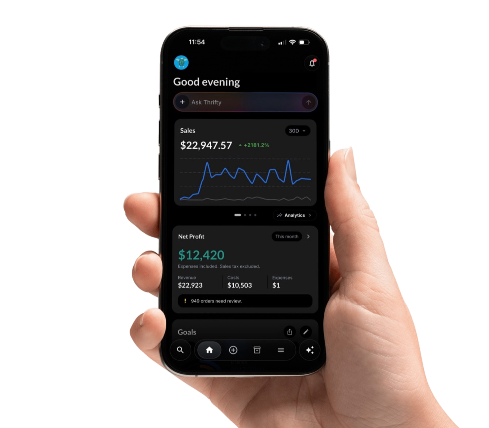 Resylr dashboard open on a phone